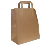 Large Flat Handle Paper Carrier Bags - 250 mm x 300 mm x  140 mm